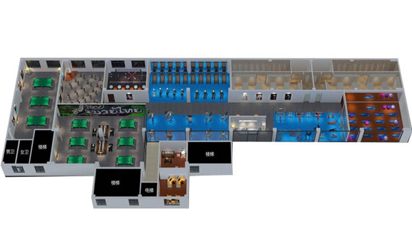 1200平方健身房配置方案-广西球王会体育健身器材有限公司